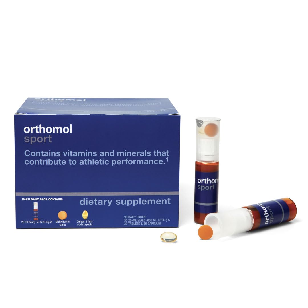 Orthomol Sport bottle front view showcasing premium sports nutrition for active lifestyles