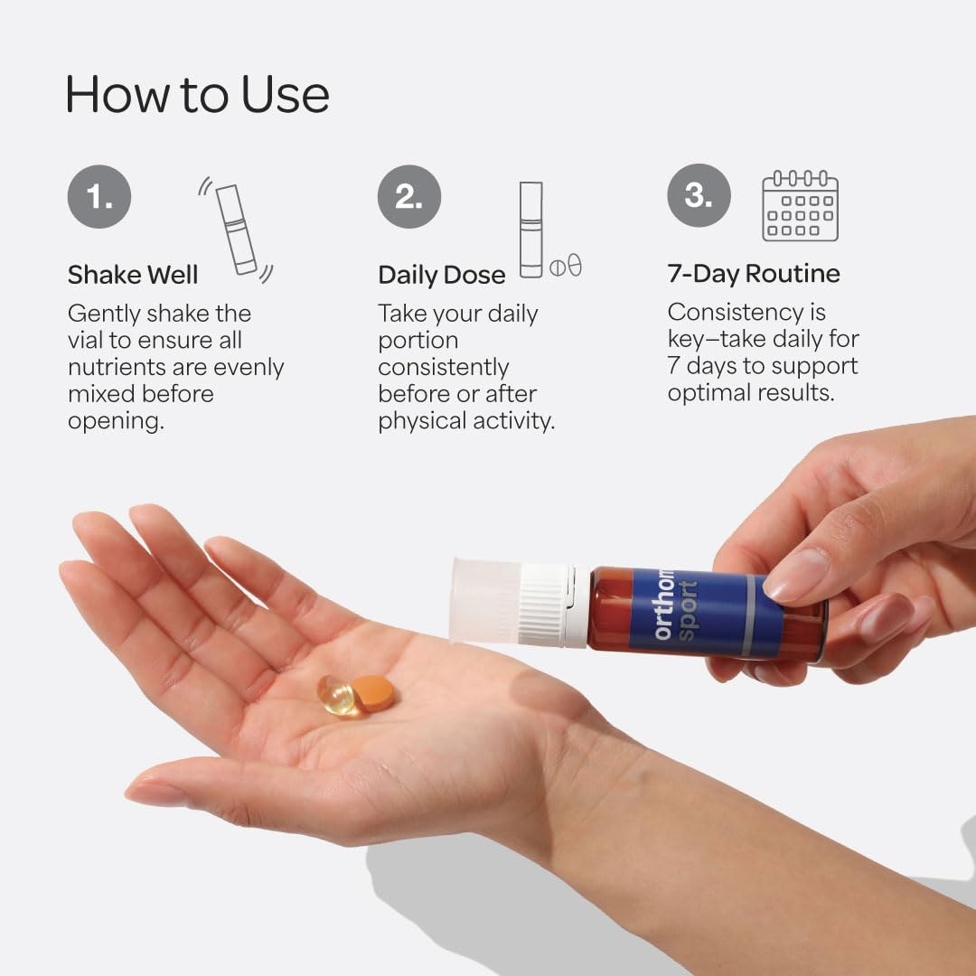 Orthomol Sport box packaging with branding and usage guidance