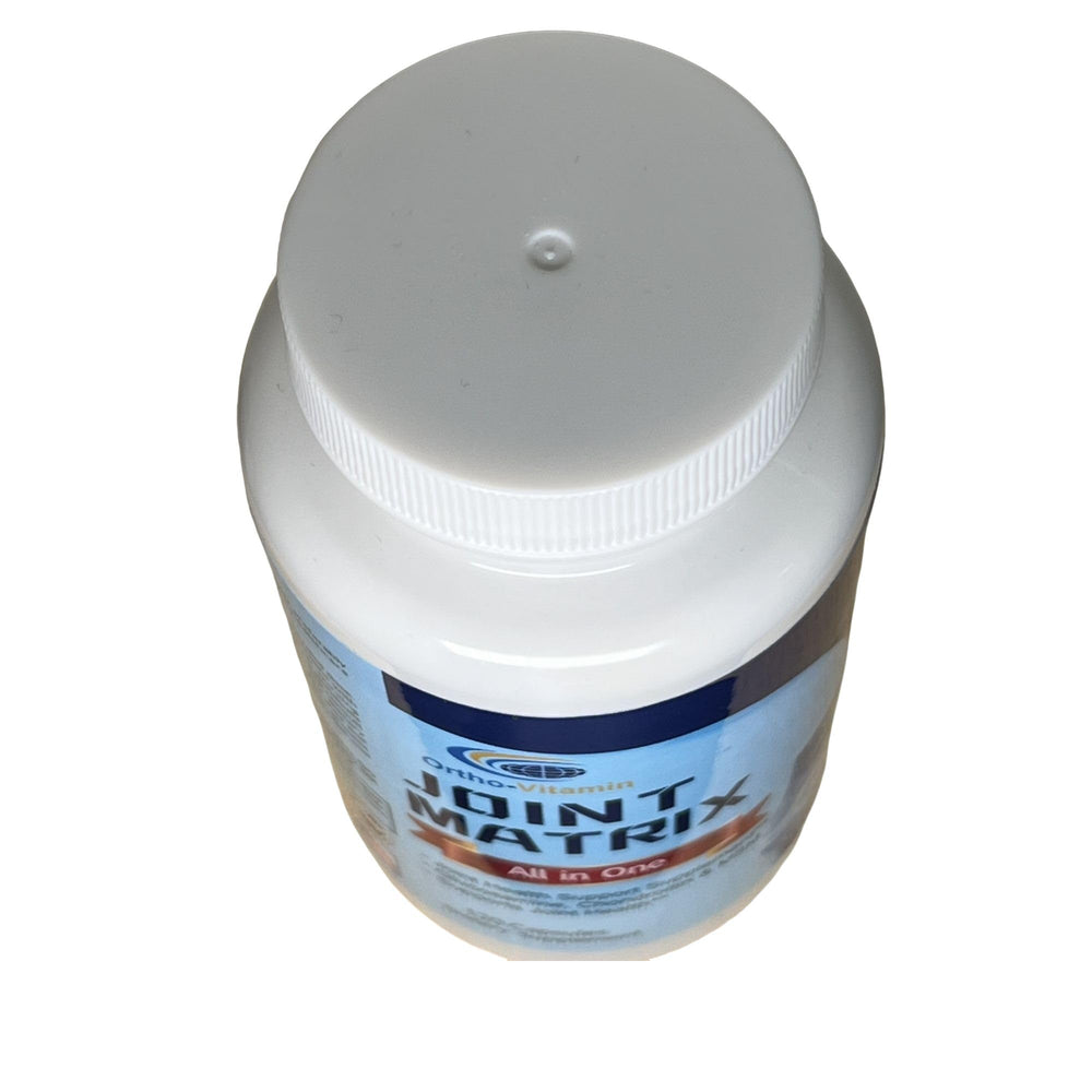 ORTHO-VITAMIN Joint Matrix label highlights USA-made quality and high standards.