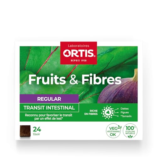 Ortis Fruits and Fibres Regular 24 cubes close-up shows textured surface and natural fiber content.