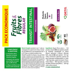 Ortis Fruits & Fibres Regular dates shown as part of the fiber blend
