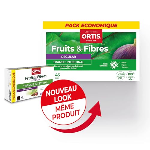 Ortis Fruits & Fibres Regular label close-up with ingredients emphasis