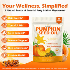 ORVAE pumpkin seed oil amber bottle label highlights potent ingredients