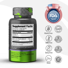 ORZAX Black Seed Oil capsules close-up for hair, skin, and vitality.
