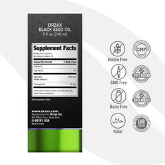 ORZAX Black Seed Oil drops closeup – golden oil, easy daily dosing.