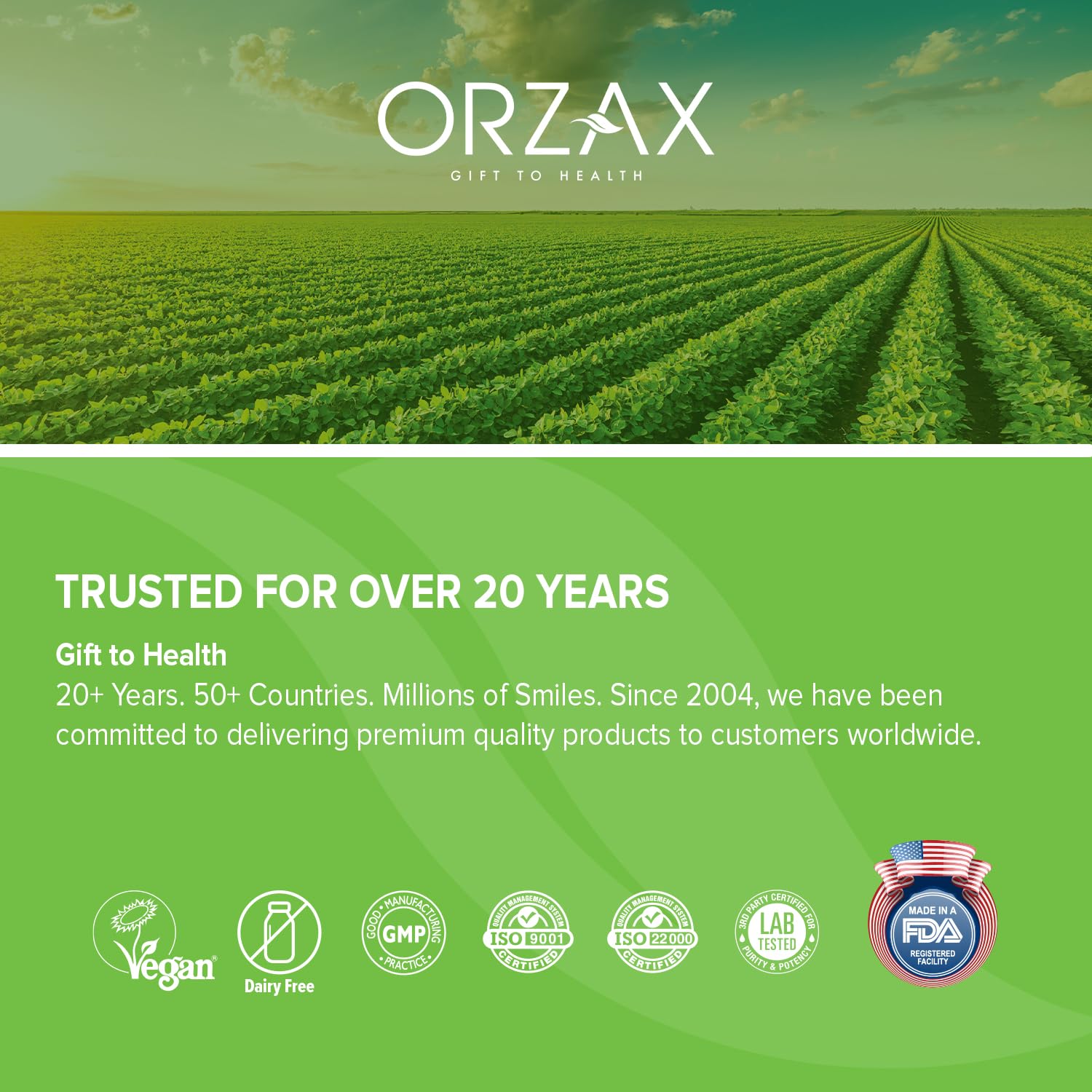 ORZAX Omega-3 eye health visual suggesting daily support for eyes.