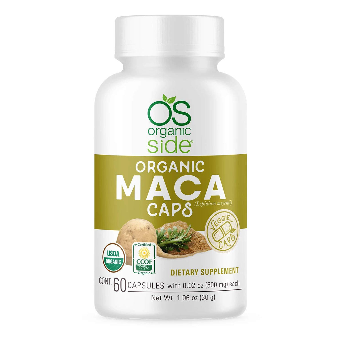OS Organic Side maca capsules energy boost for daily stamina.