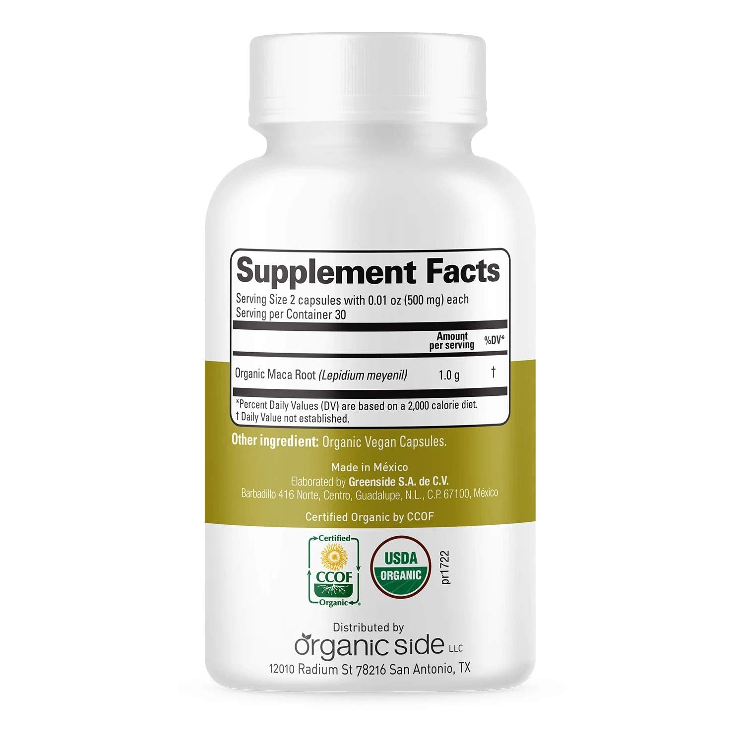 OS Organic Side maca capsules support hormonal balance and mood.