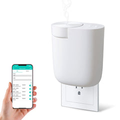 Oscentpro plug-in diffuser showing waterless operation for clean scenting in a room
