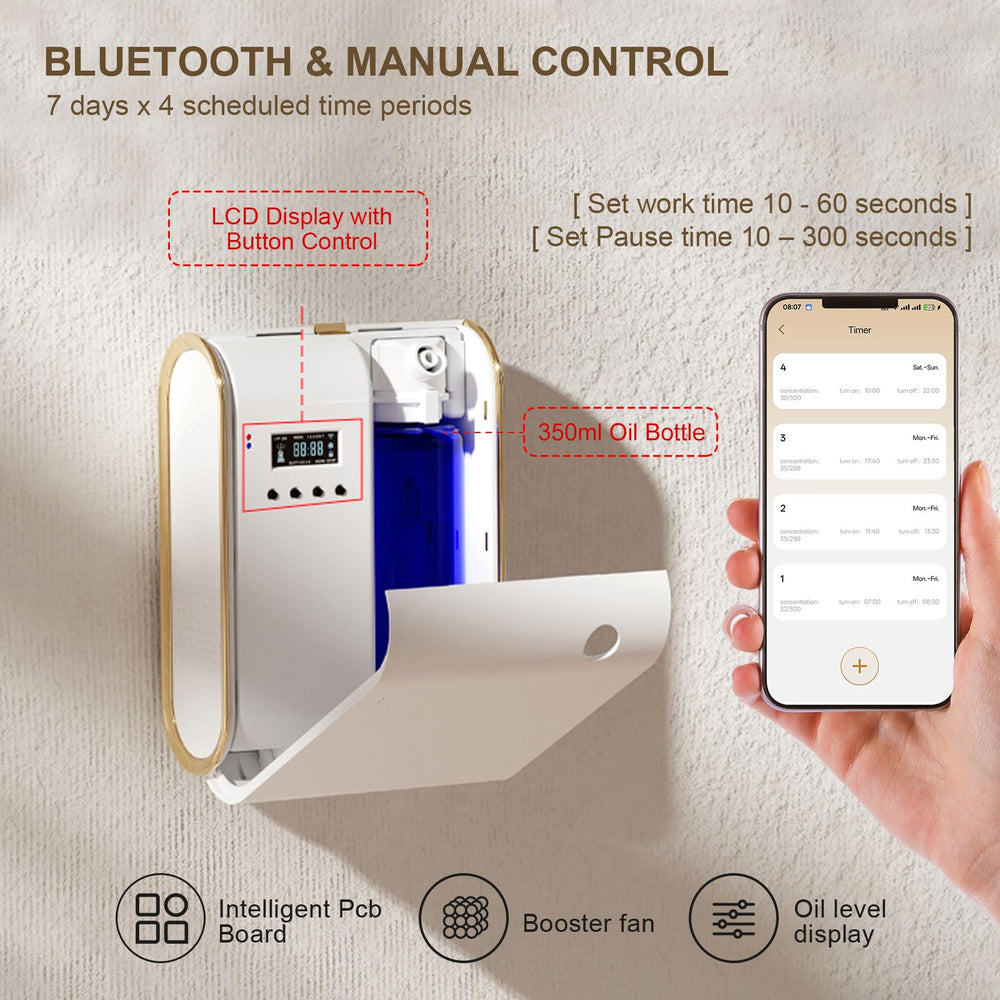 Oscentpro Smart Scent Air Machine side view highlights compact modern silhouette