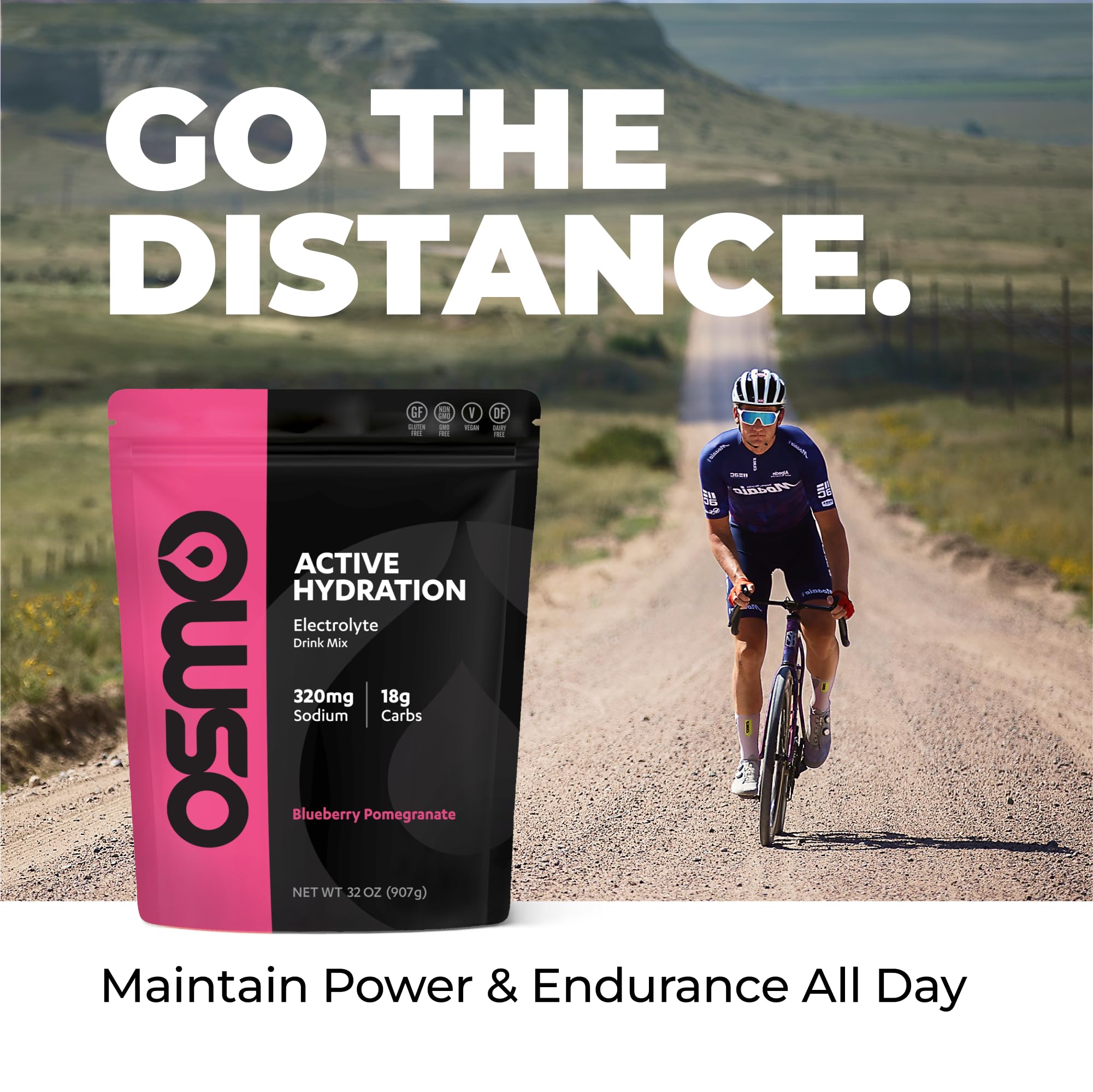 Glass of blueberry Osmo Active Hydration after training
