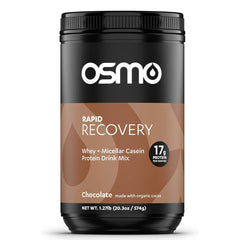 Osmo Rapid Recovery chocolate tub shown for post-workout recovery and flavor