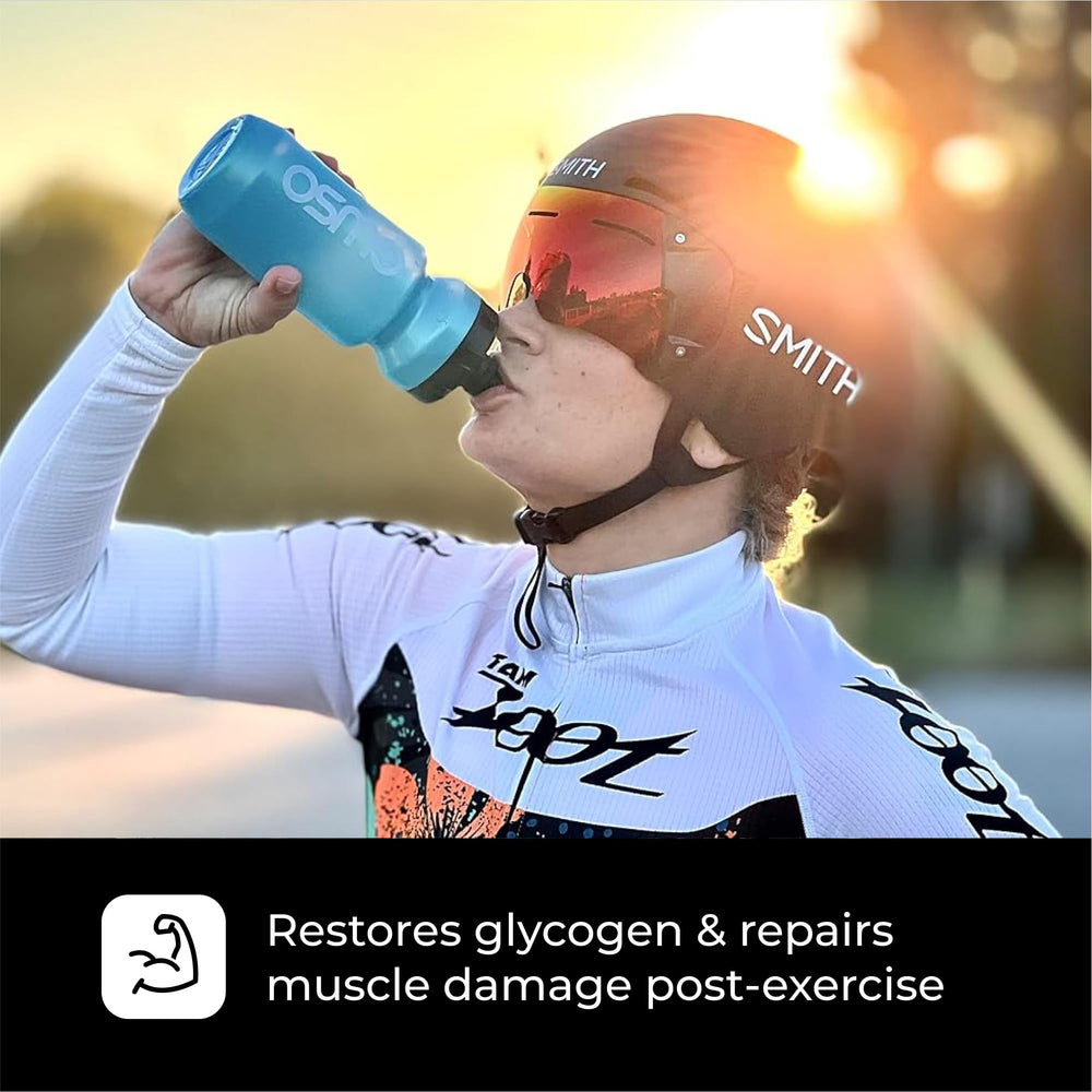 Osmo Rapid Recovery scoop poured into glass after training