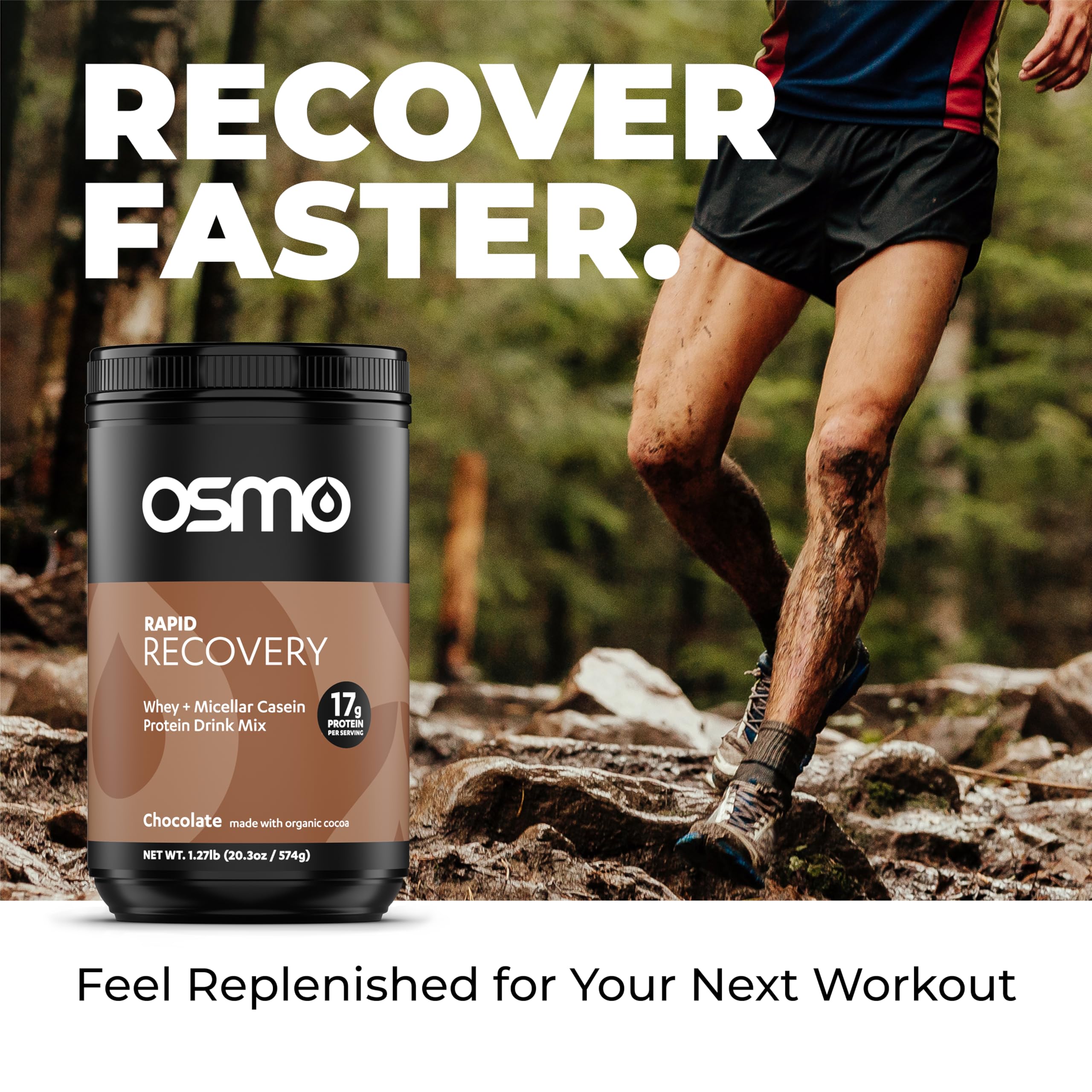 Osmo Rapid Recovery shake in glass ready after training
