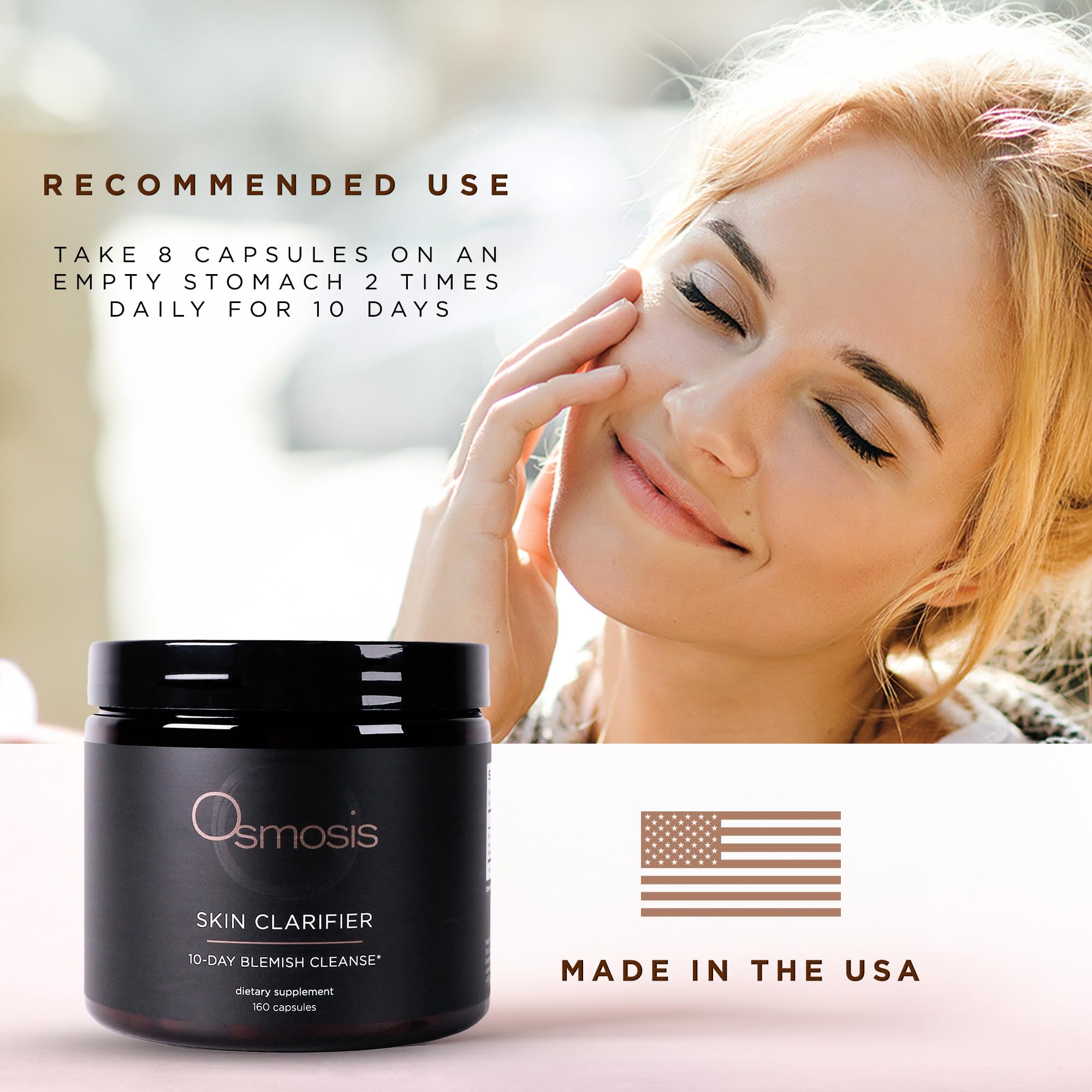 OSMOSIS Skin Clarifier bottle side view for compact daily use