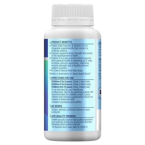 Ostelin Kids Calcium D3 bottle front with berry flavor labeling