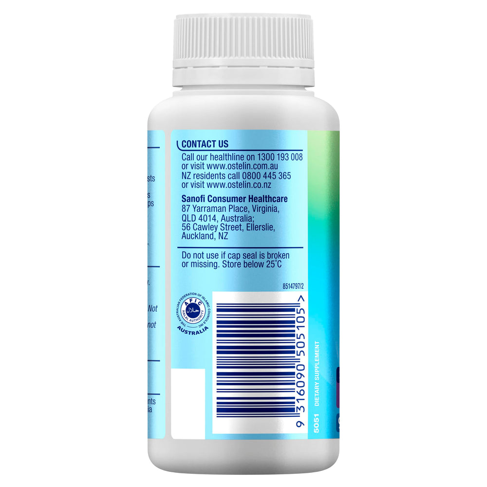 Nutrition facts panel of Ostelin Kids Calcium D3