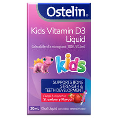 Ostelin Kids Vitamin D Liquid bottle with dropper for precise 0.5 mL dosing.