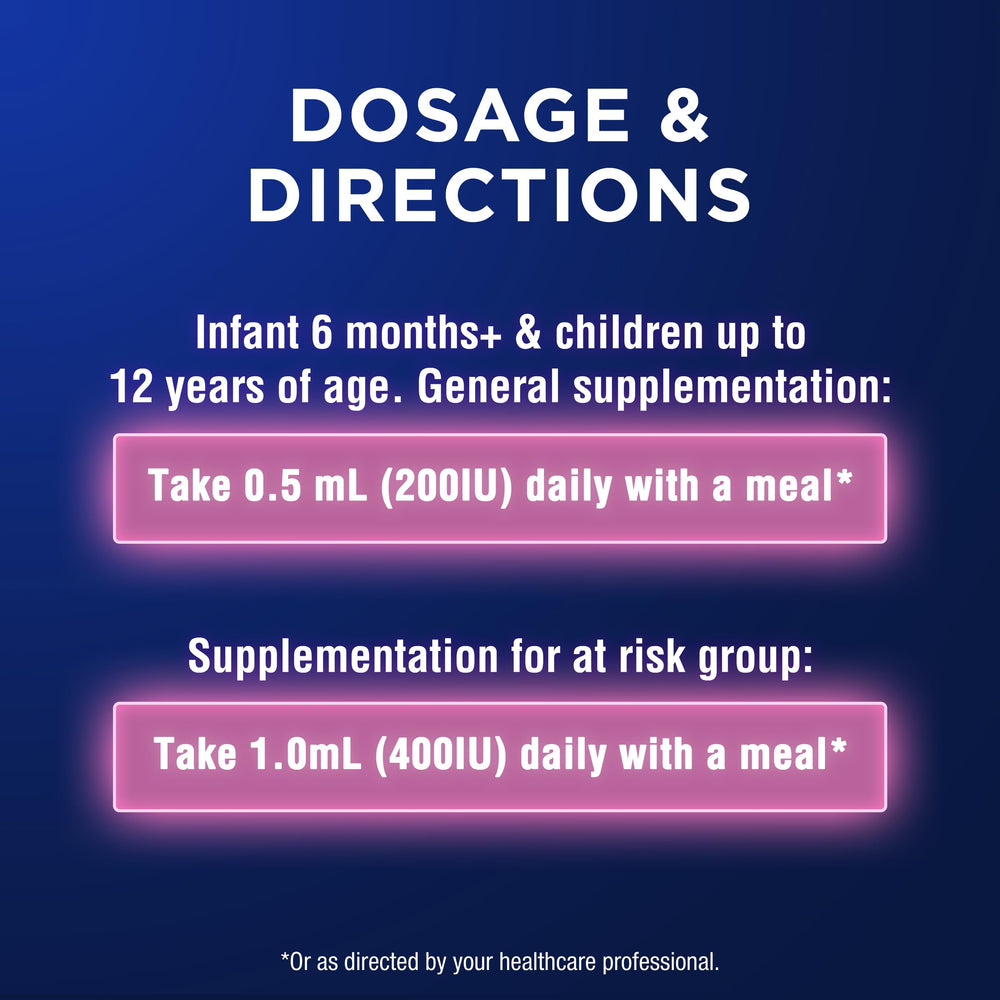 Vitamin D3 in Ostelin Kids Liquid mirrors natural body production.