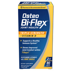 Osteo Bi-Flex triple-strength bottle showing daily joint health support.