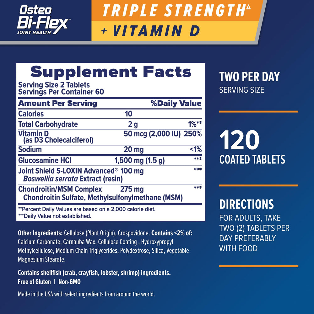 Osteo Bi-Flex red-coated tablets ready for daily use