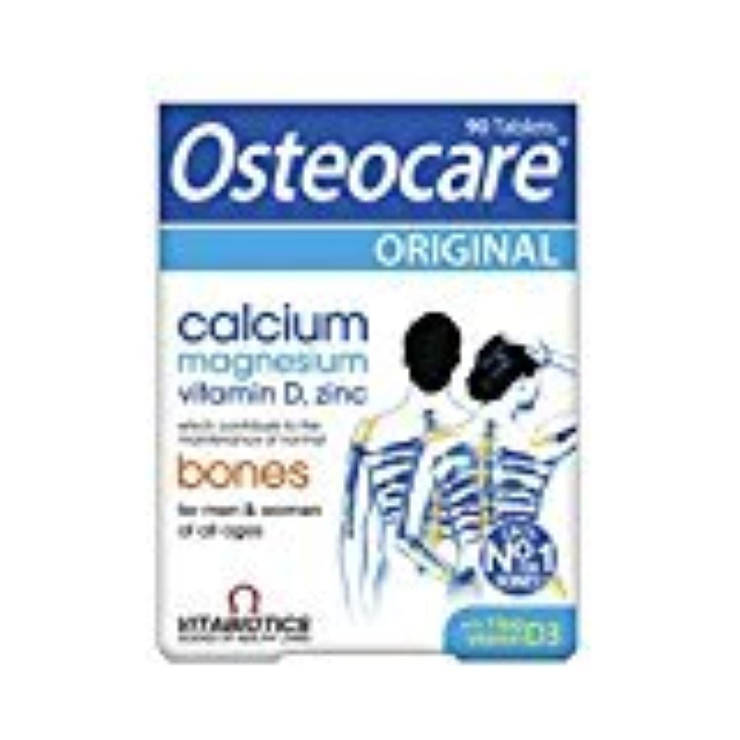 Osteocare tablets close-up with 800mg calcium per dose