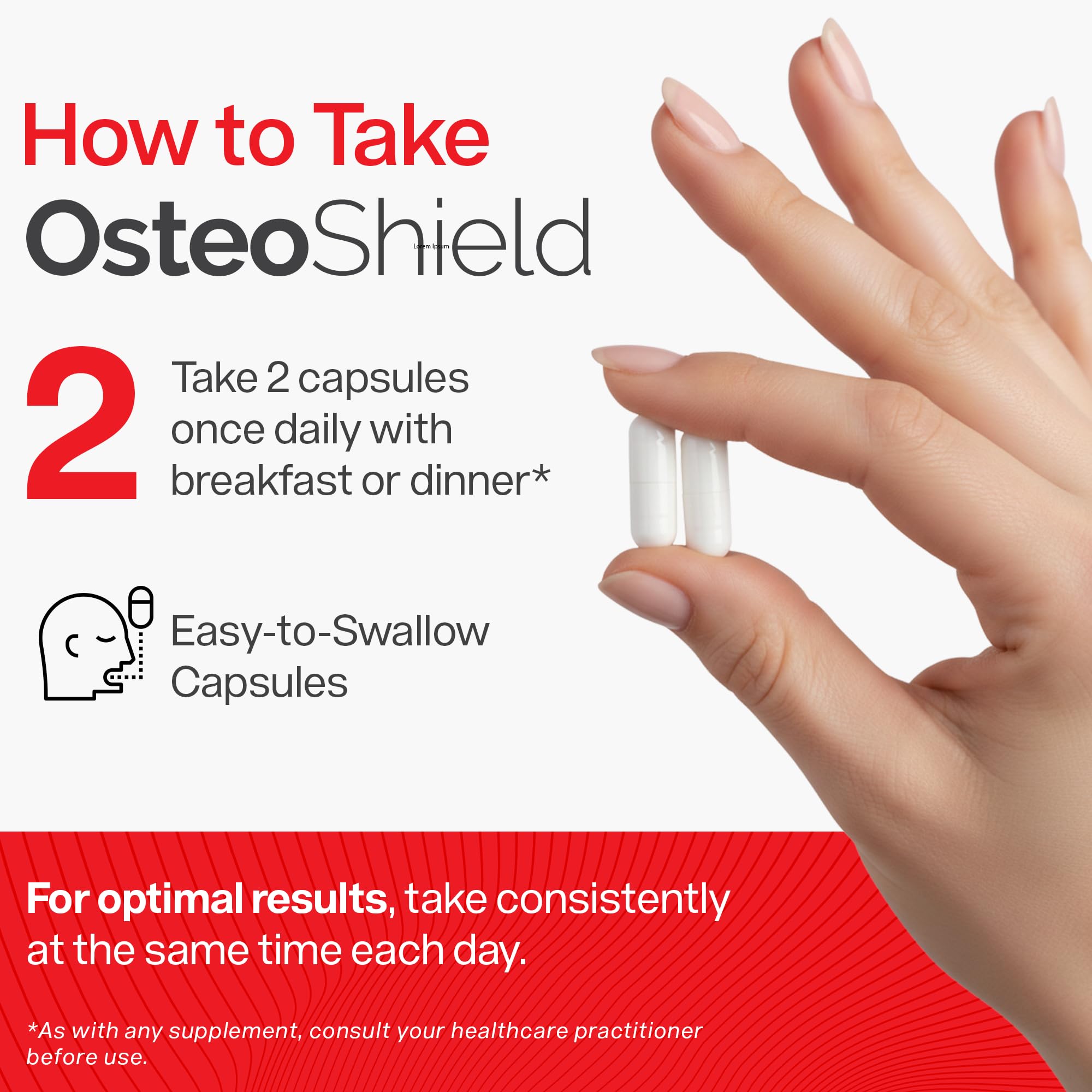 OsteoShield packaging emphasizes plant-based calcium and natural sources.