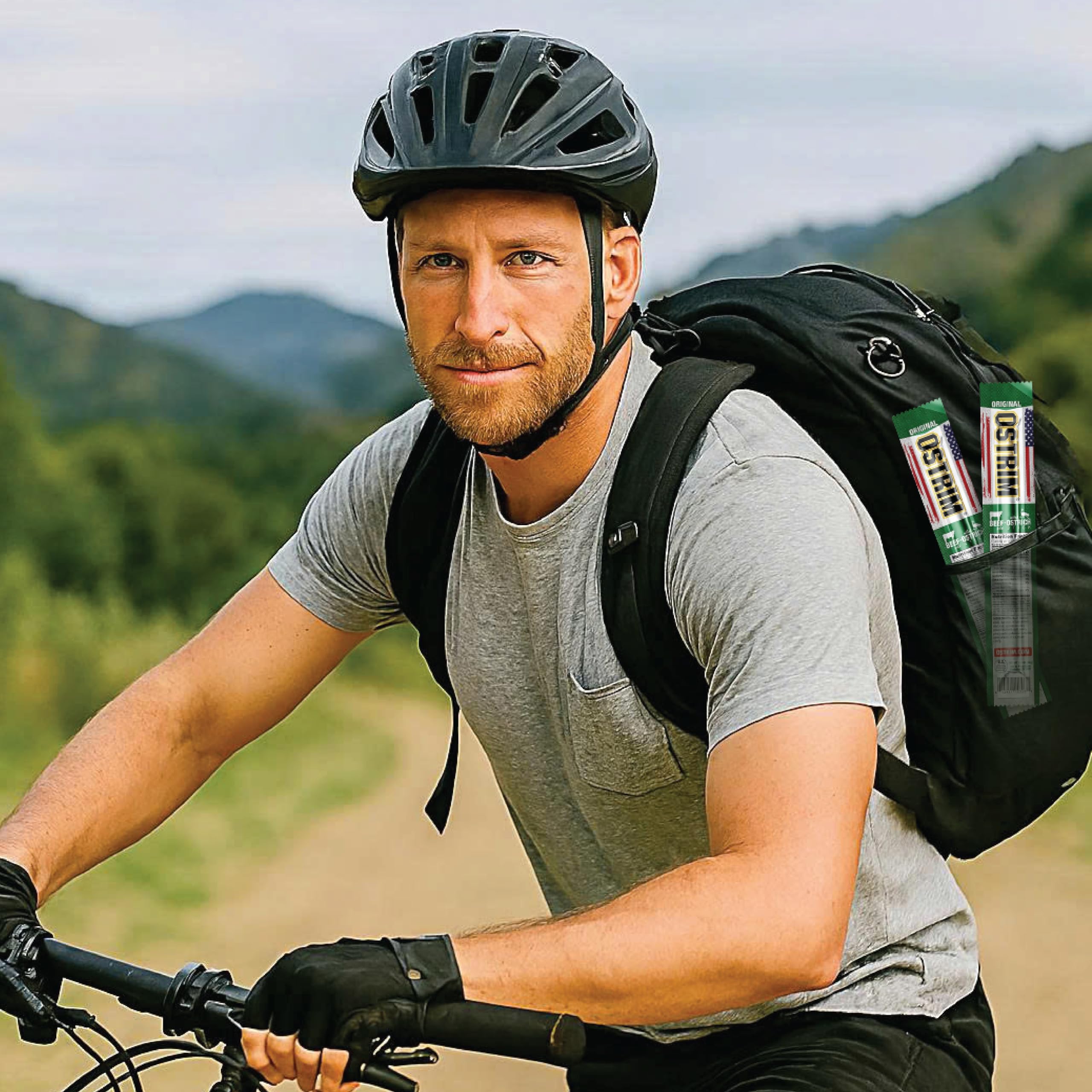 Ostrim travel-friendly snack sticks pictured for easy energy on the move