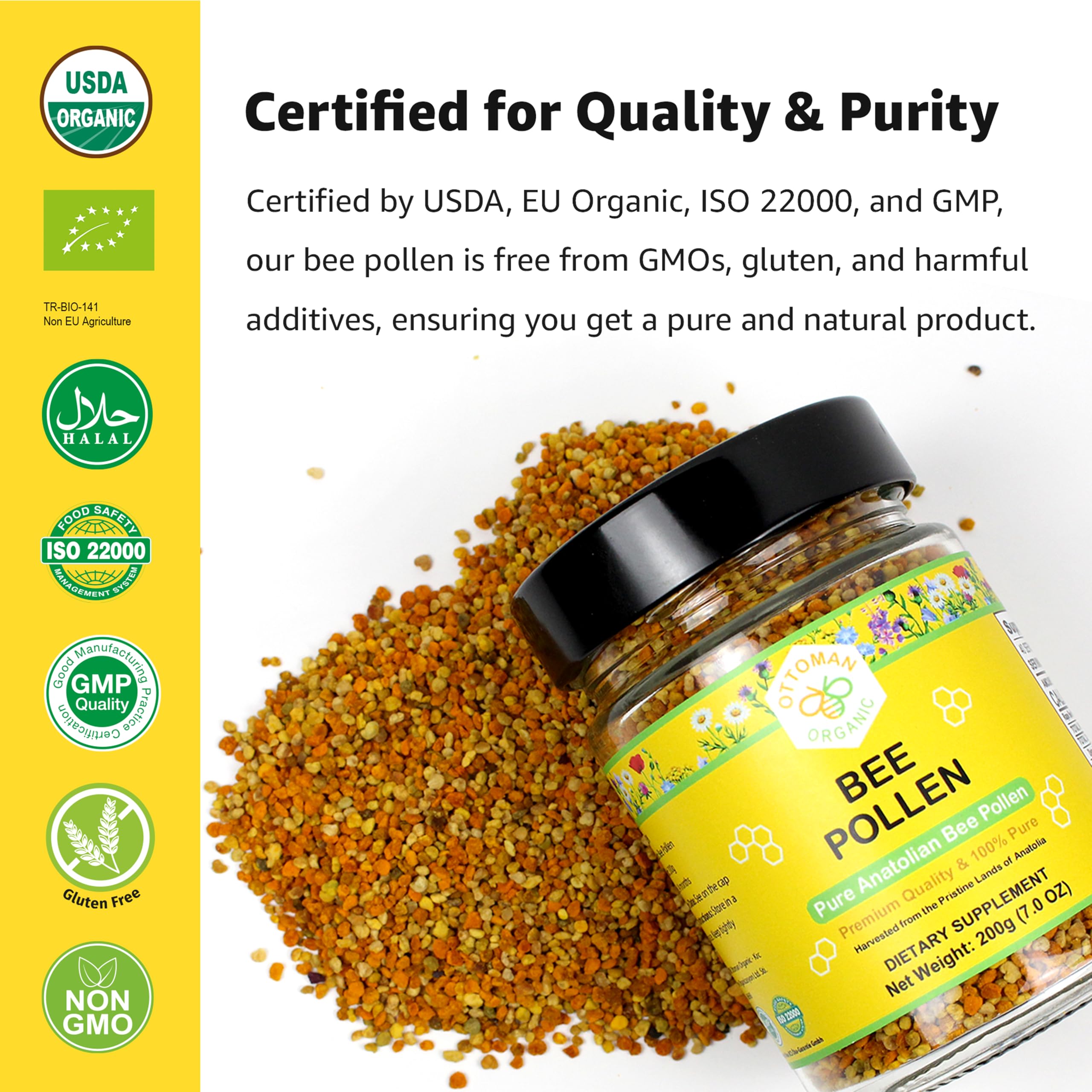 Ottoman Organic halal certification symbol on label signals safety and compliance.