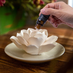 Oumeiben porcelain diffuser stand prevents oil leakage on desks.