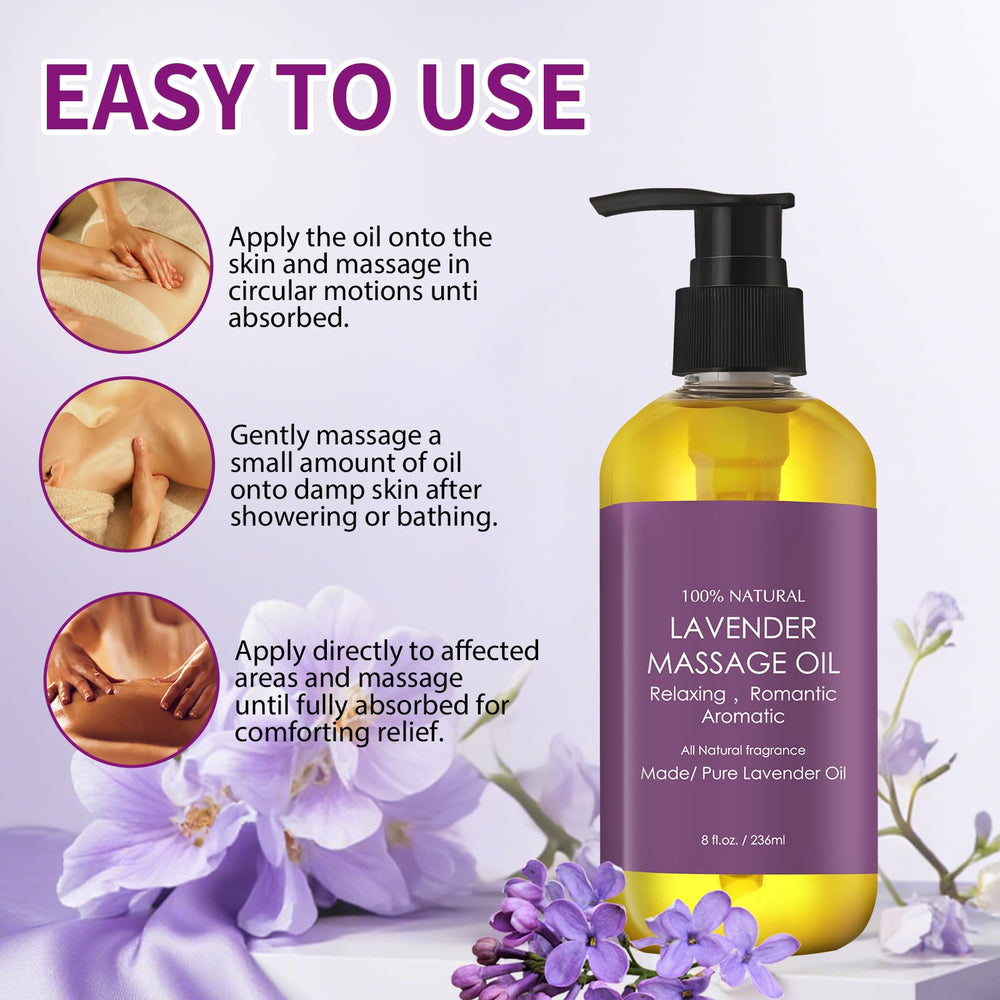 Application on arm with OUPEICHARM Lavender Massage Oil for gentle massage.