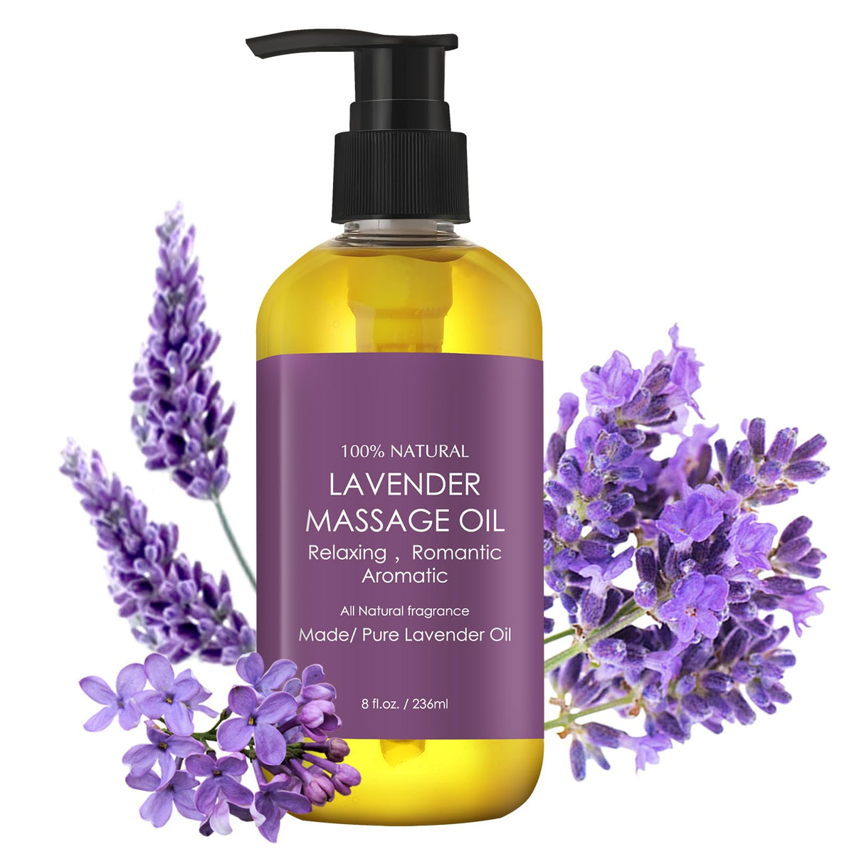 OUPEICHARM Lavender Massage Oil bottle for soothing skin and easy absorption.