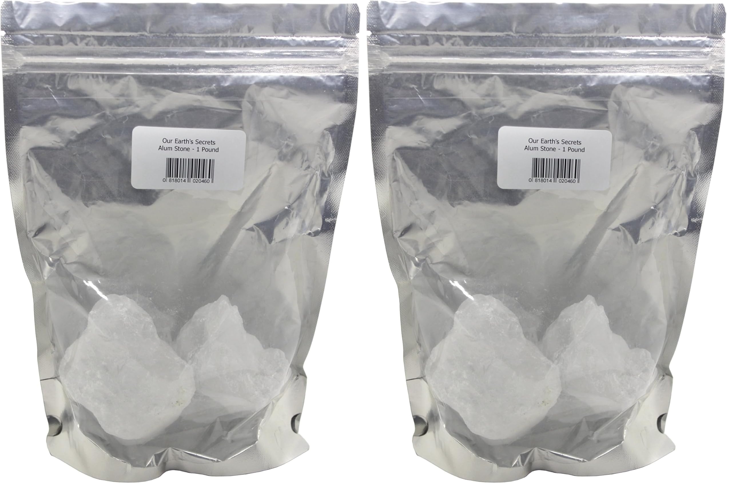 Our Earth's Secrets alum stone 1 lb pack for personal care and daily use.