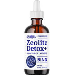 Our Family's Heirloom Zeolite Detox Drops bottle promotes easy daily wellness support.