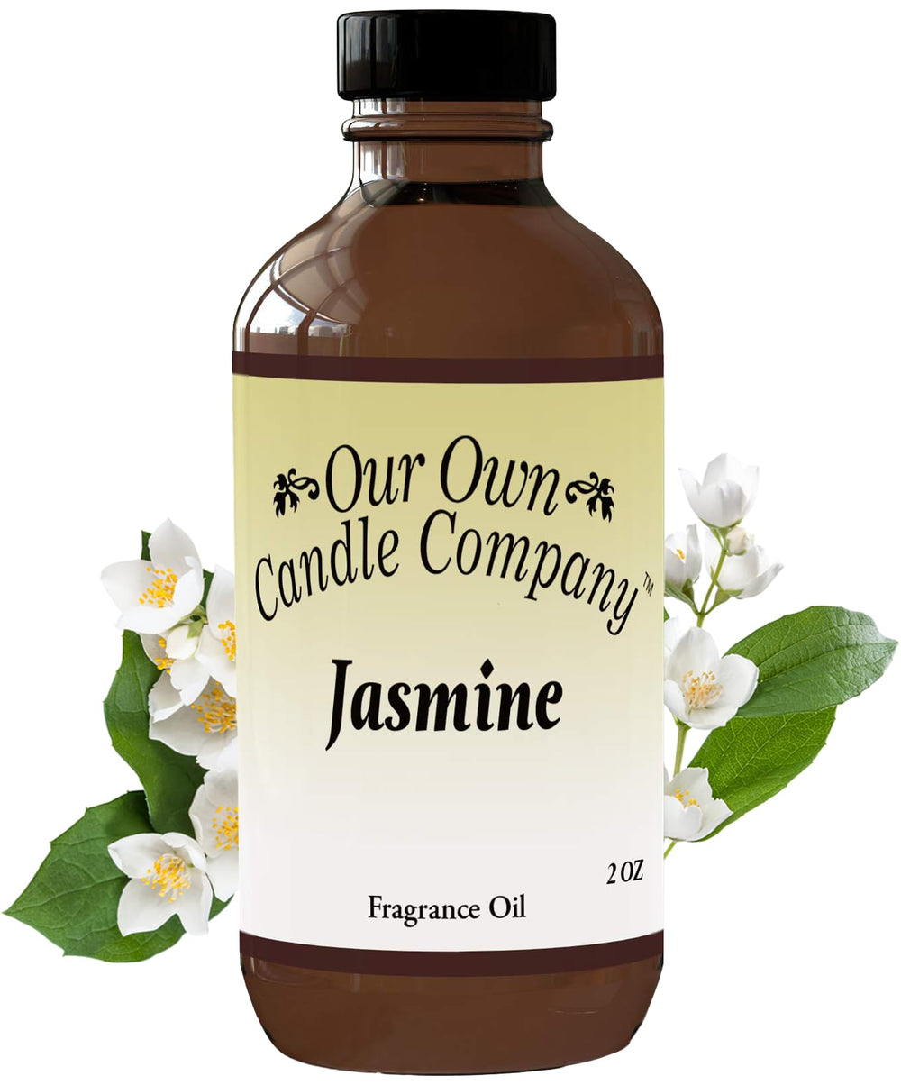 Our Own Candle Company jasmine diffuser oil bottle for home use.