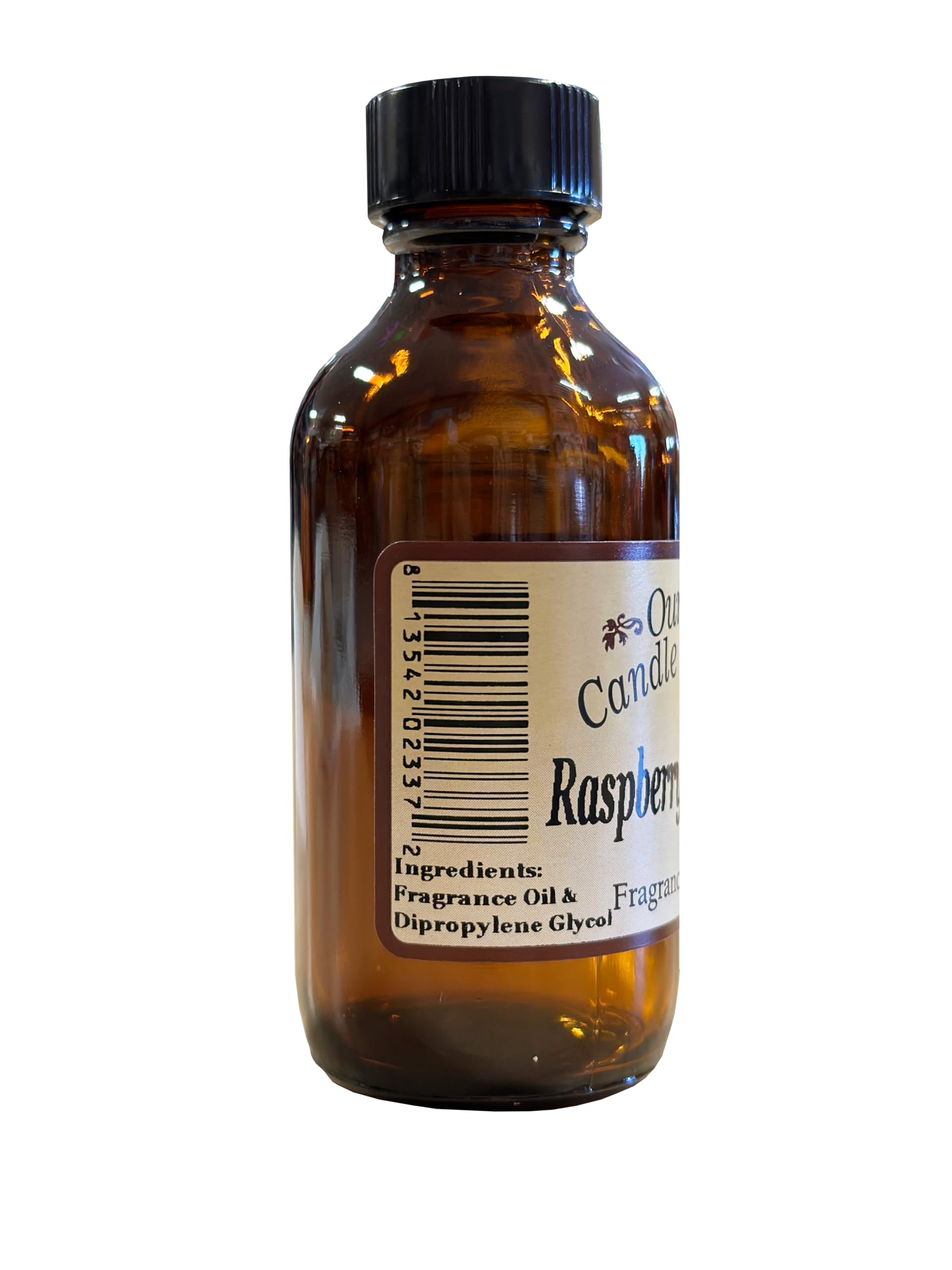 Close-up of the Raspberry Lemonade diffuser oil label highlighting premium ingredients.