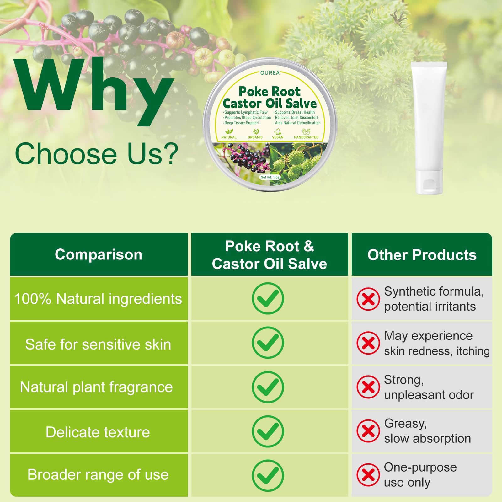 Ourea packaging close-up shows vegan, paraben-free formulation safe for sensitive skin