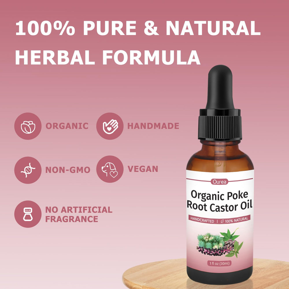 OUREA Poke Root Castor Oil applied in soothing massage on neck or joints