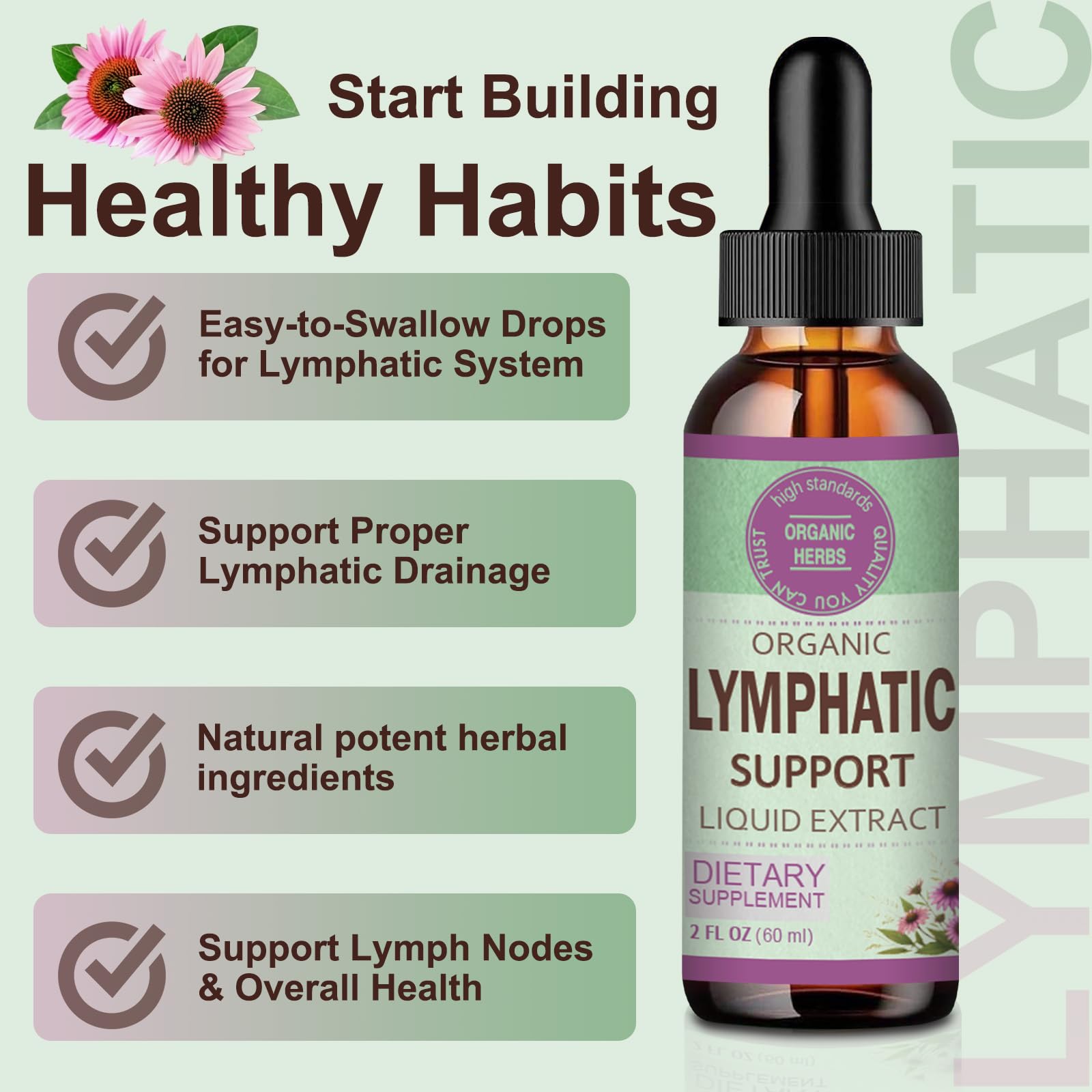 OUROZO Lymphatic Drainage Drops bottle with dropper cap enables precise dosing.