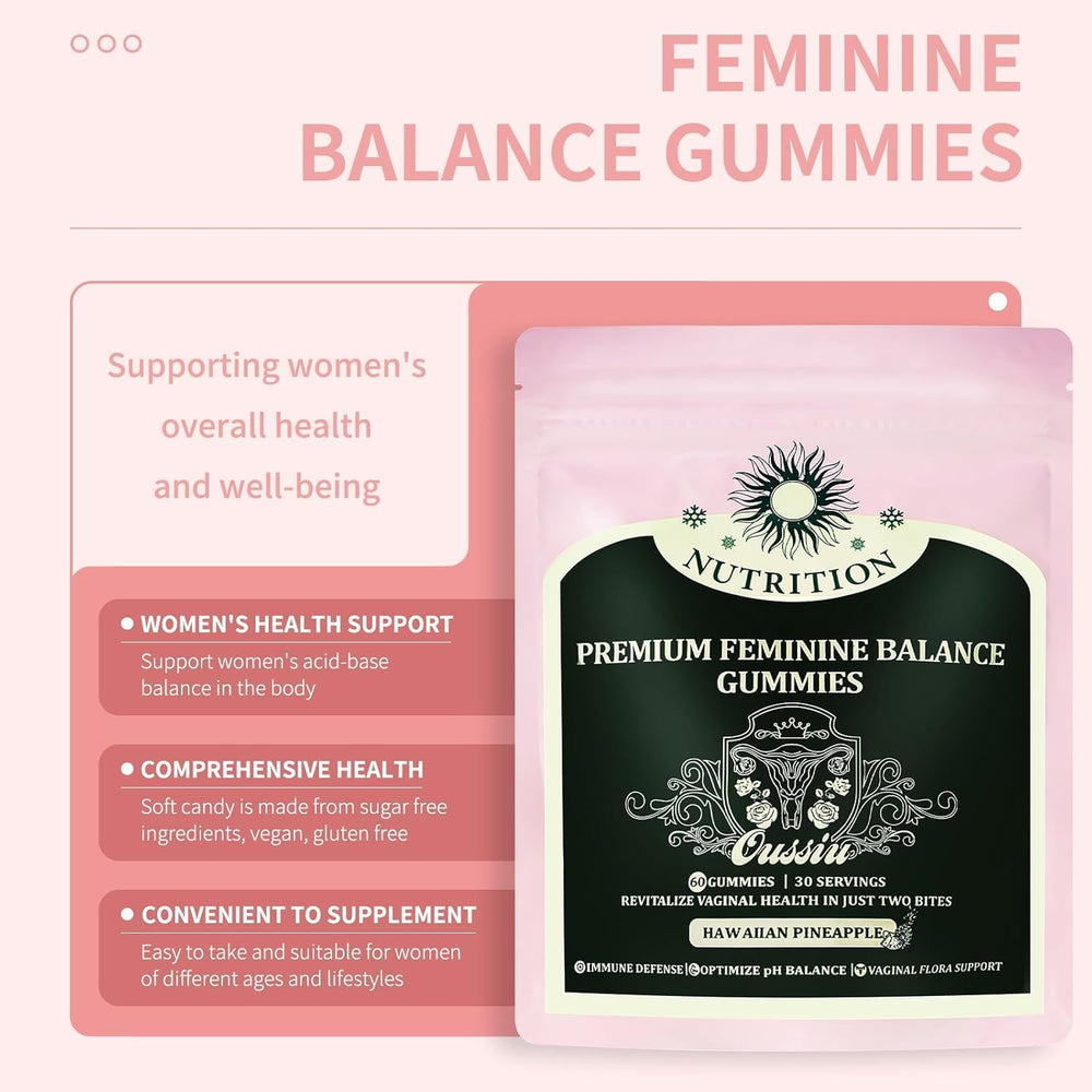 Oussiu daily-dose gummies shown with water for an easy two-gummies-per-day routine