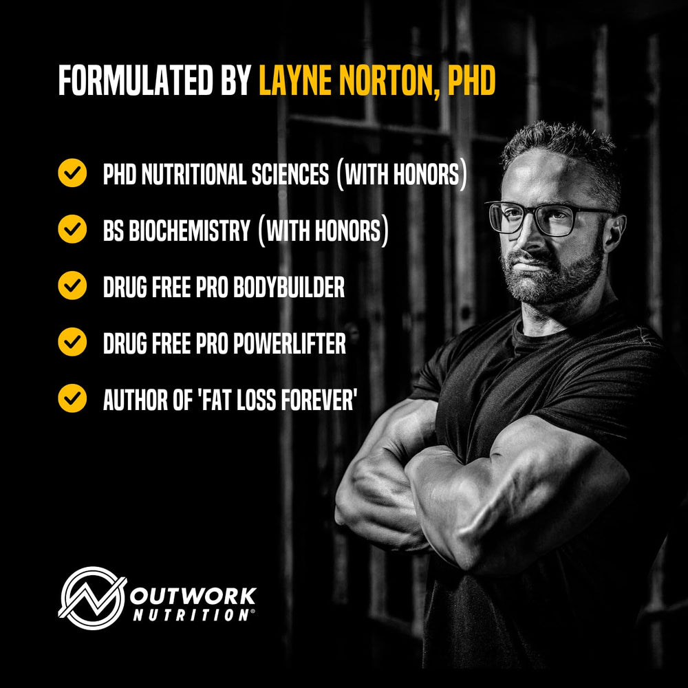 Outwork Non-Stim Pre Workout athlete-in-workout image highlights endurance.