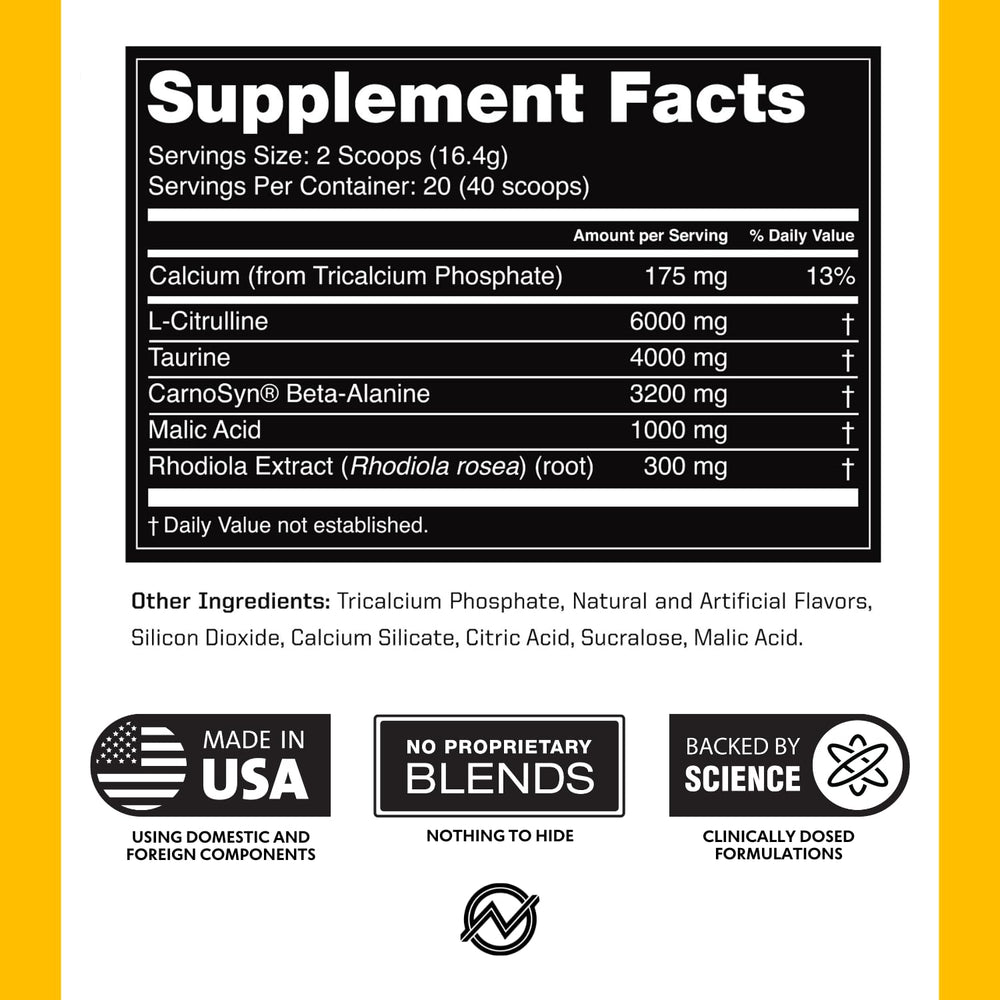 Outwork Non-Stim Pre Workout nootropic blend image emphasizes mental clarity.