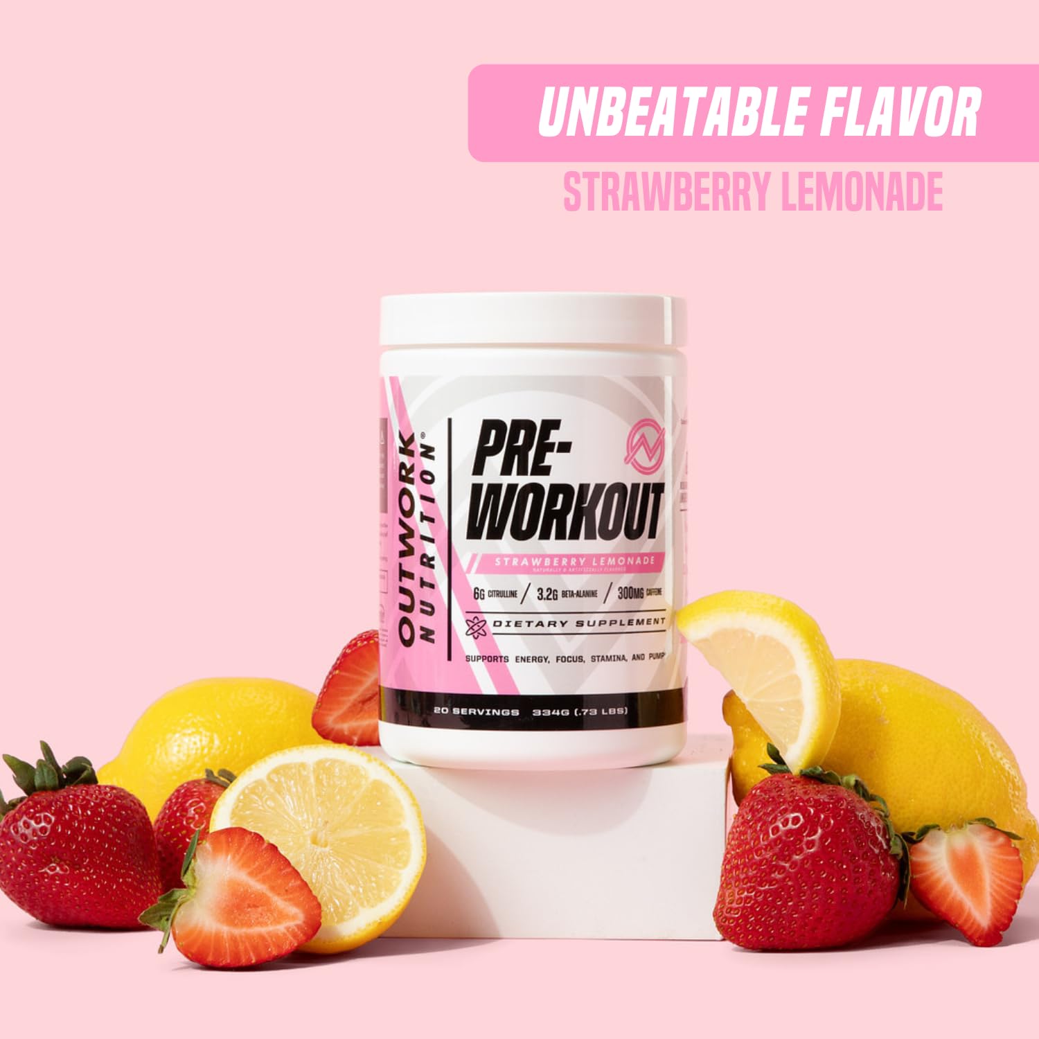 Outwork Nutrition preworkout ingredient label highlighting citrulline malate and caffeine.