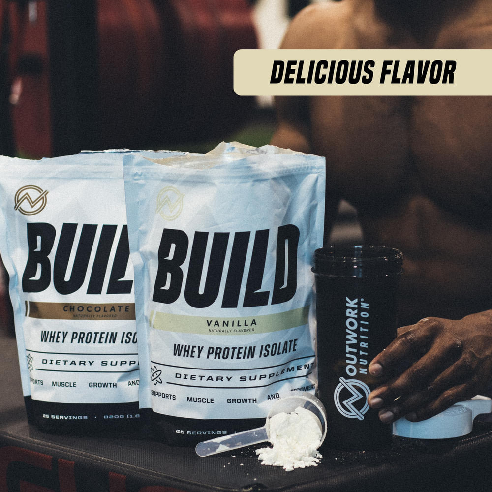 Shake showing smooth blend of Outwork Nutrition Whey Isolate after a workout