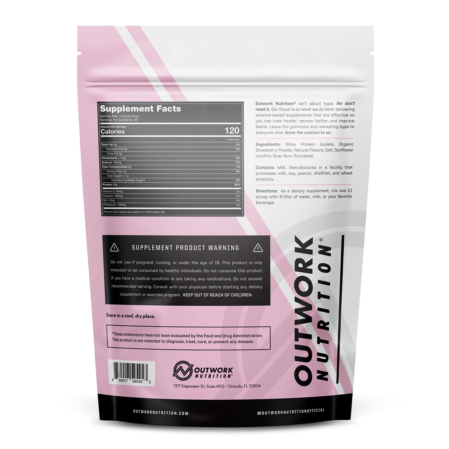 Outwork Nutrition Whey Isolate scoop shows precise leucine content aiding muscle development.