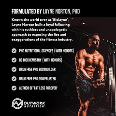 Outwork Nutrition whey isolate in shaker bottle for post-workout mix