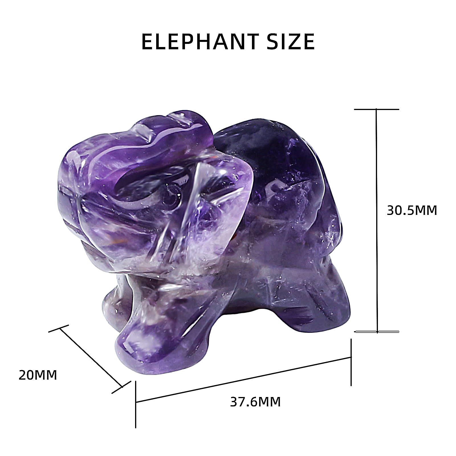 Ouubuuy amethyst elephant desk decor promoting focus and serenity at work.