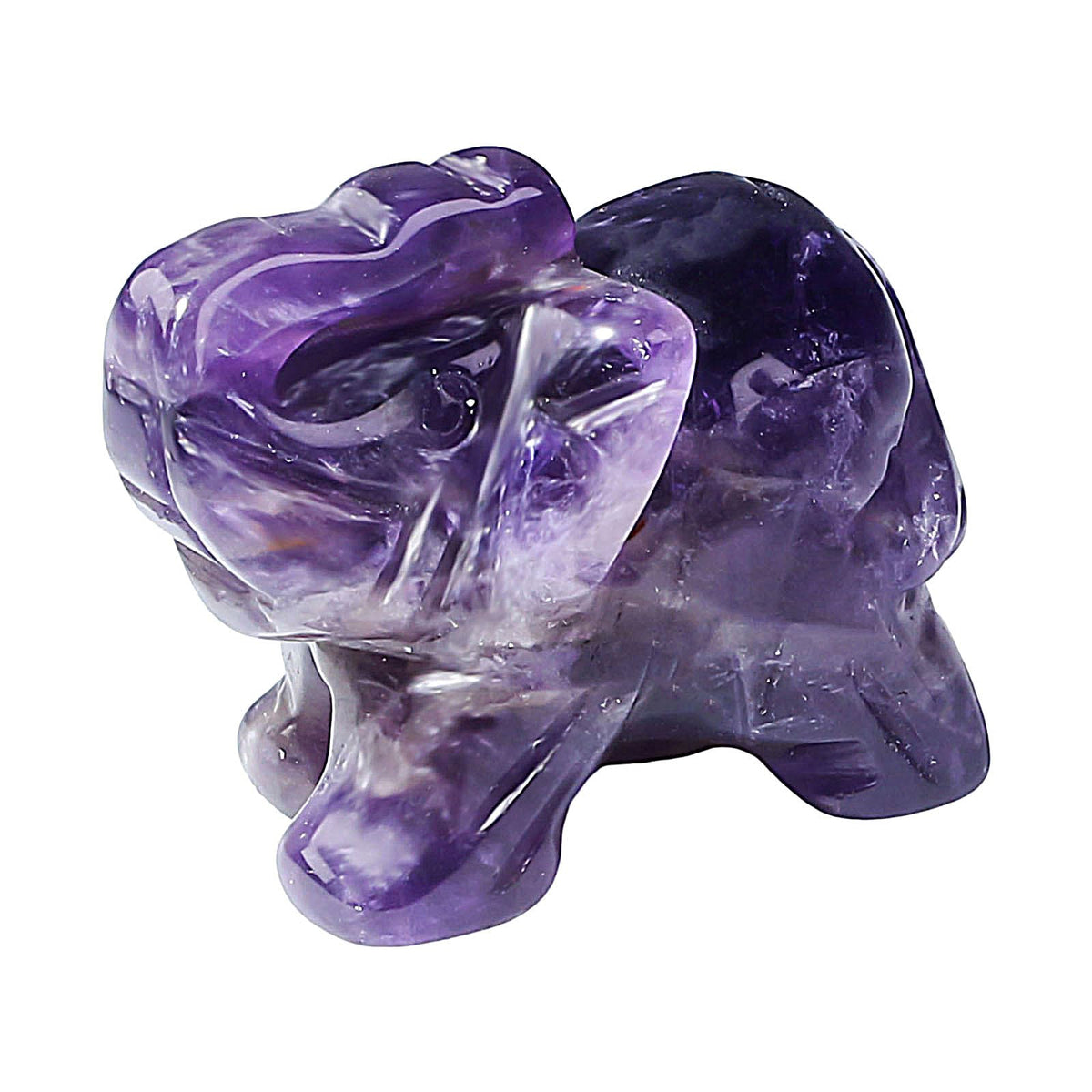Ouubuuy amethyst elephant pocket guardian, palm-sized charm for calm on the go.