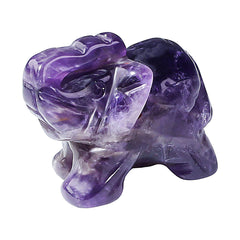 Ouubuuy amethyst elephant pocket guardian, palm-sized charm for calm on the go.