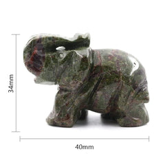 Ouubuuy Dragon Bloodstone elephant crystal statue on desk Fostering mindful decor